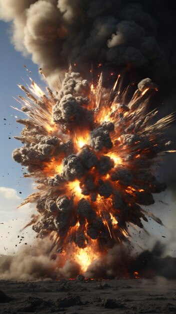 Photo high definition 4k image featuring a realistic explosion effect