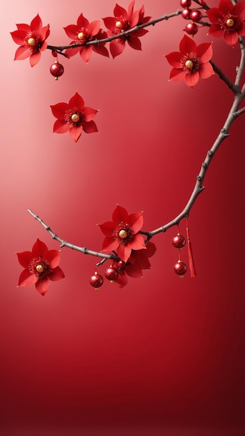 Foto nuovo anno cinese ad alta definizione elementi rossi sfondo