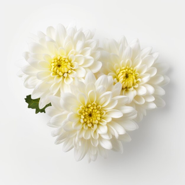 High Detail Commercial Photography Of White Chrysanthemums On White Table