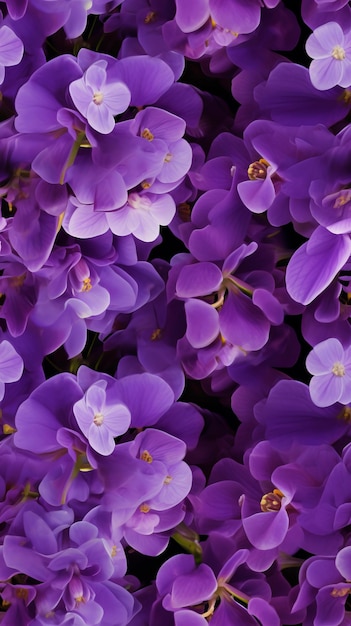 High detail hyperrealistic african violet flowers pattern