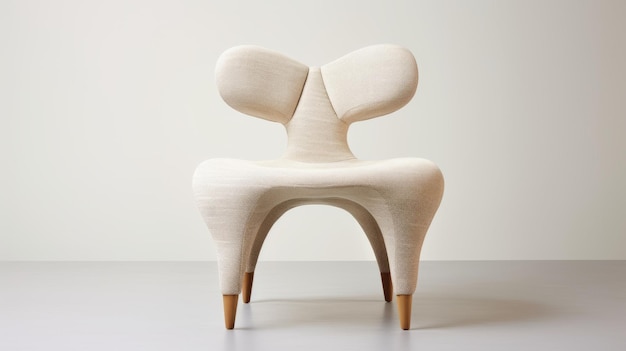 사진 고급 대형 현대적인 편안한 고정 유기 모 식탁 의자 사진