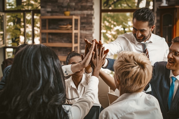 High Five Gesture From Business people Team