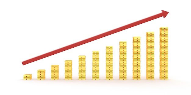 Photo high graph of the gold price