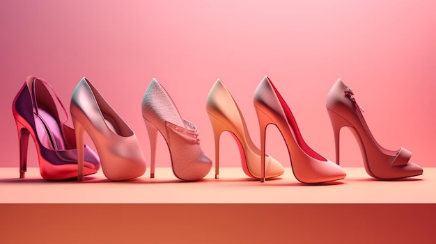 High heel women shoes Generative Ai