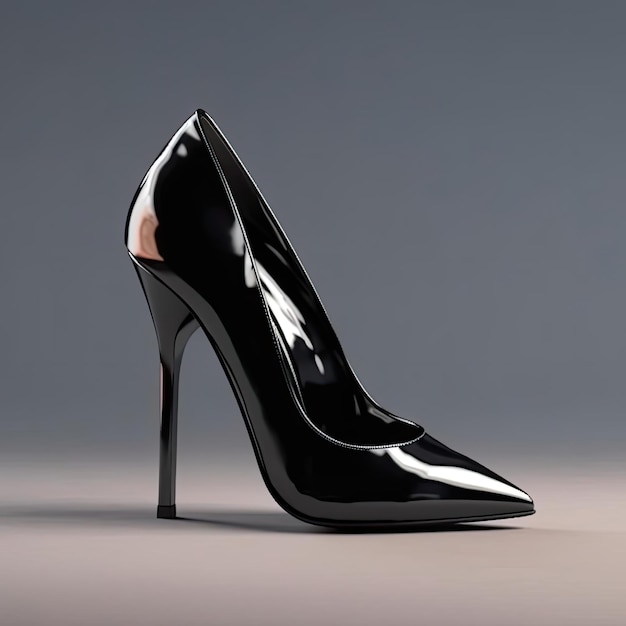 High heel women shoes on a gray background