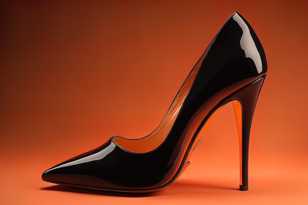 High heel women shoes on a solid colour background ai generative