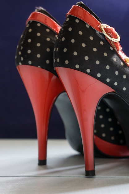 High heels of nice pair of woman shoes