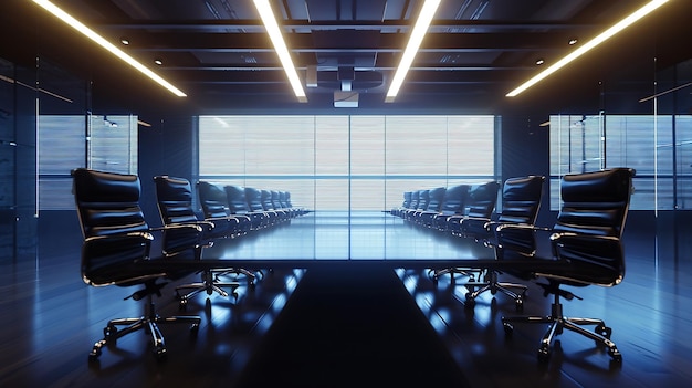 Photo high level meeting of excutive room is decorated with stylish table and chairs aroun generative ai