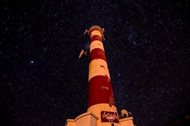 Photo high lighthouse near the coast in the canary islands