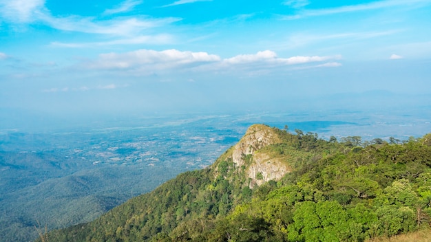 high mountain peak with mountain landscape at tropical forest