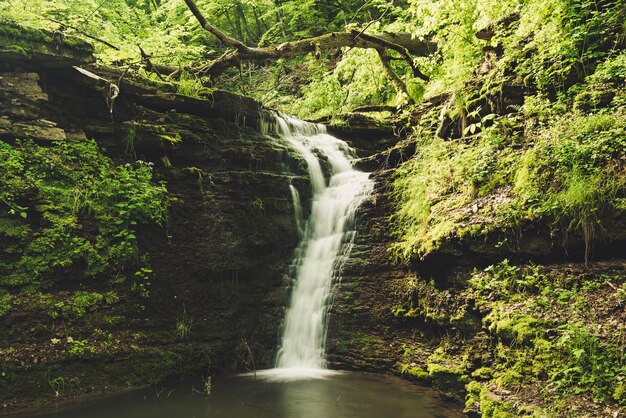 High mountain waterfall