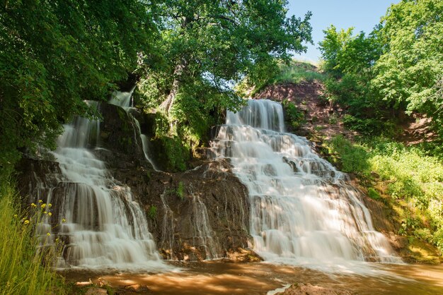 High mountain waterfall