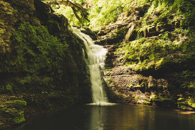 High mountain waterfall