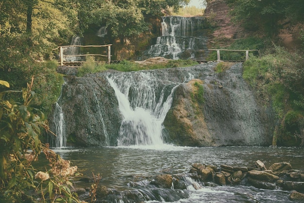 High mountain waterfall