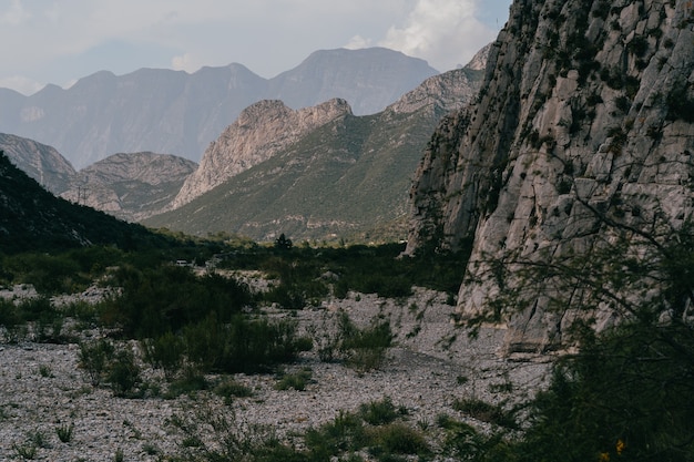 High mountains of stones, beautiful natural landscape, Parque La Huasteca, Monterrey.