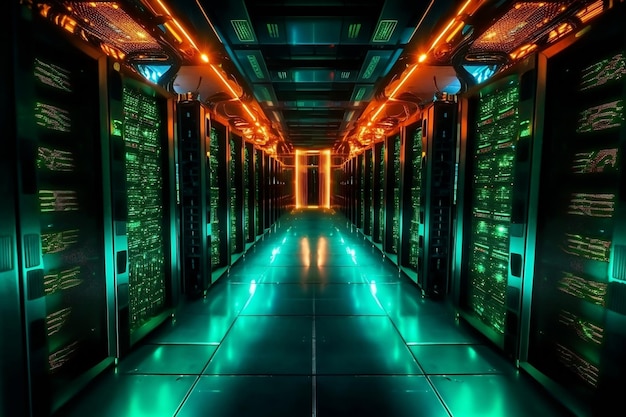 高性能データ サーバー データセンター ラック内の超高性能サーバー