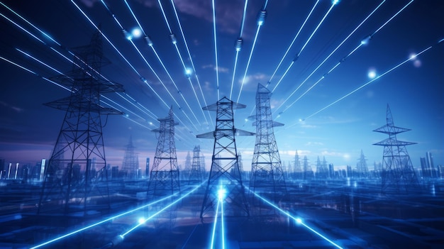 high power electricity background