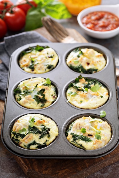 Premium Photo High Protein Egg Muffins With Kale premium-photo-high-protein-egg-muffins-with-kale