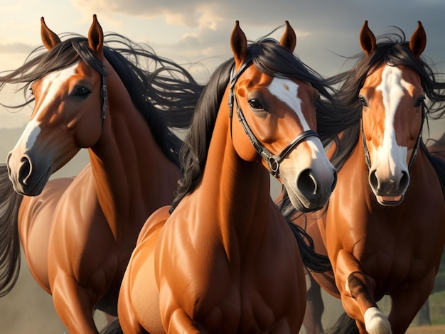 Высококачественный абстрактный красочный фон лошади Ai Generative