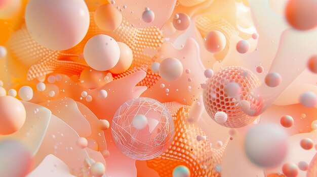 high quality background with geometrical figures in peach fuzz color