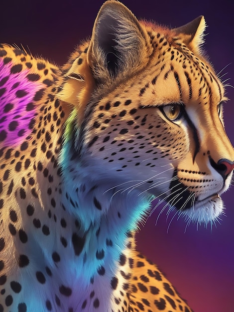Foto un ghepardo di alta qualità e di bellissimo design emerge