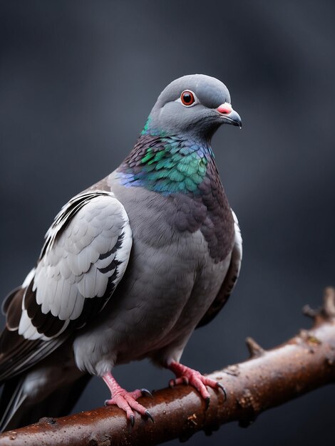 Photo high quality detailed closeup image of a beautiful pigeon