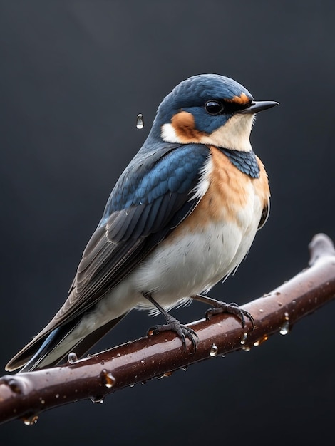 Photo high quality detailed closeup image of a beautiful swallow