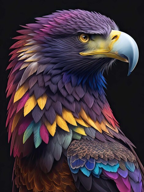 High quality eagle bird visual arts very detailed for colorful T Shirt design