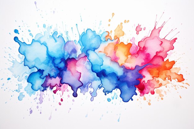 Photo high quality hand painted watercolor splash on white paper