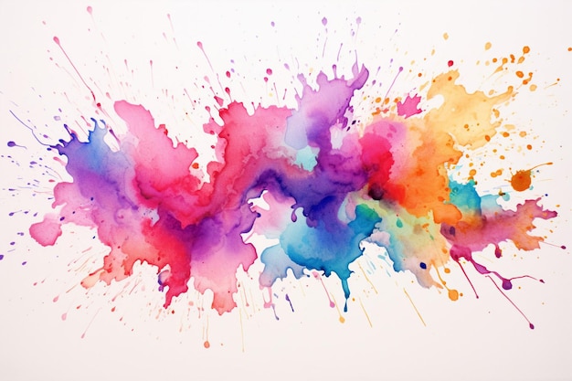 high quality hand painted watercolor splash on white paper