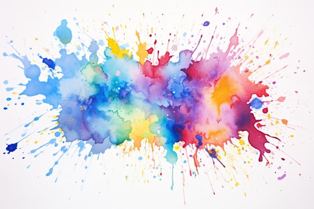 high quality hand painted watercolor splash on white paper