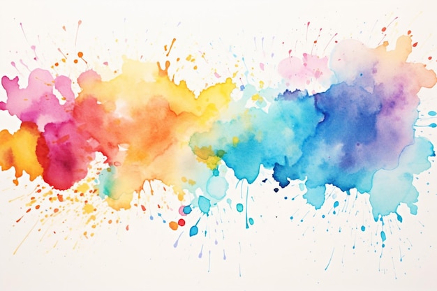 high quality hand painted watercolor splash on white paper