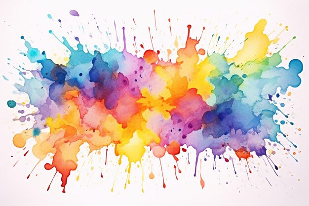 Photo high quality hand painted watercolor splash on white paper