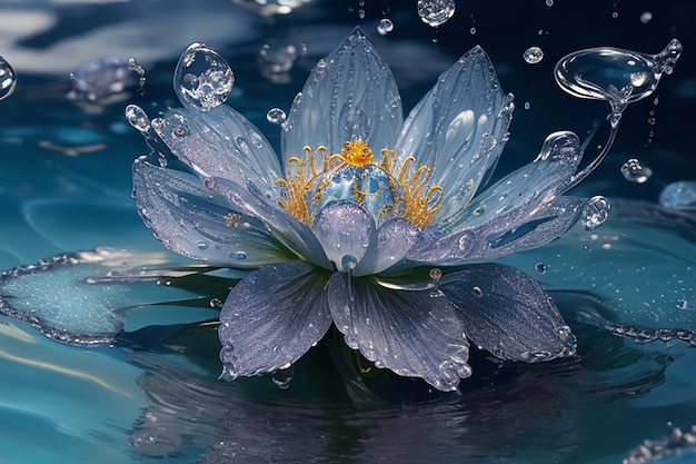 High quality highly detailed water HD flower