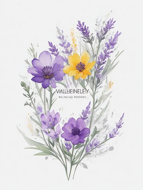 Photo high quality logo style watercolor flower