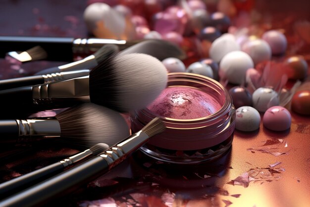 Photo high quality makeup brushes