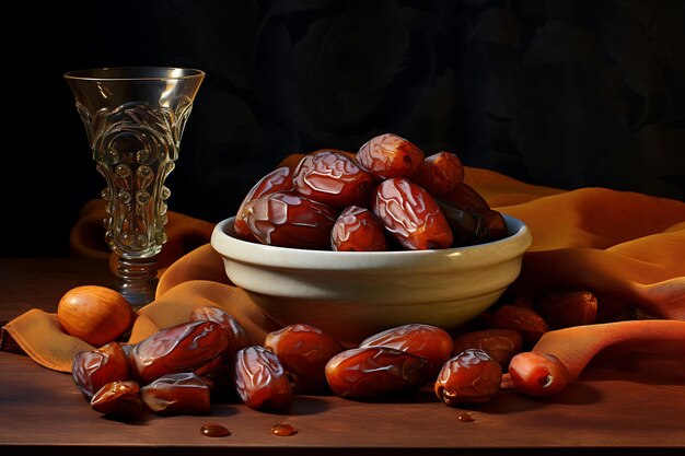 High quality photo of dates on the table