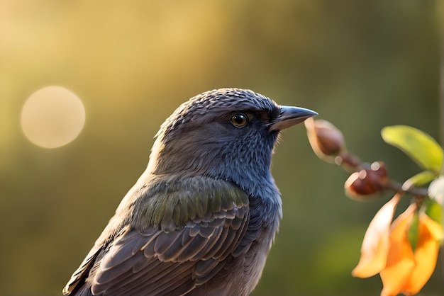 鳥の詳細なボケ味の高品質写真