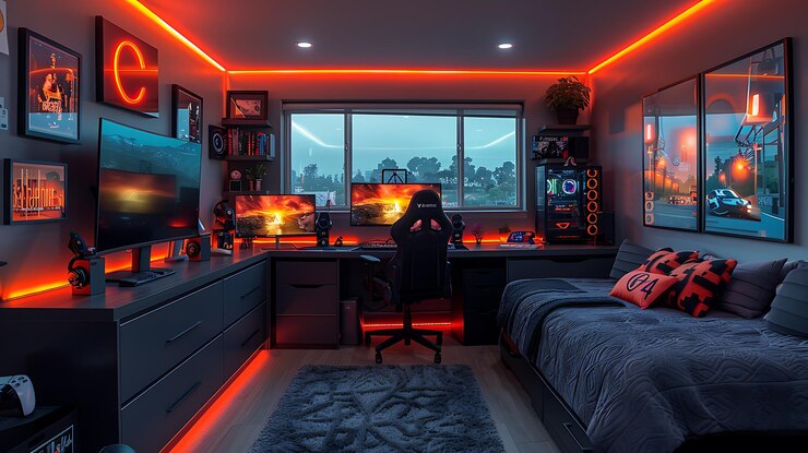 Photo high quality photography computer gaming room