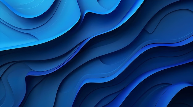 Высококачественный простой 3D абстрактный дизайн фона с голубыми волнами