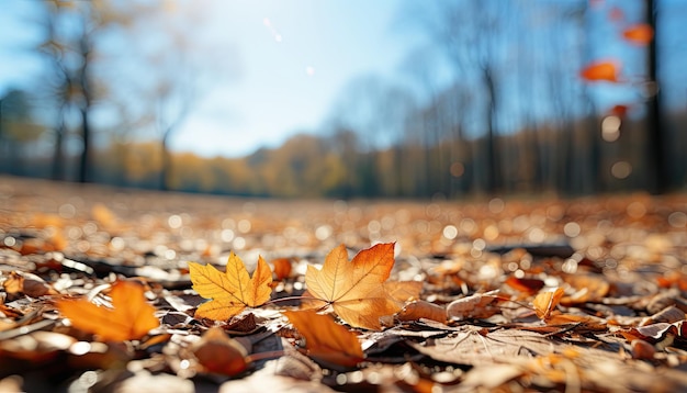 High quality stock photography autumn leaves falling in the skyAutumn colors