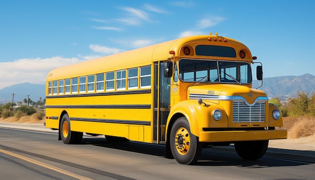 High quality stock photography of a yellow american schoolbus