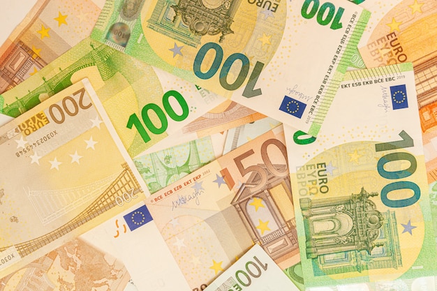 High-quality texture of euro banknotes