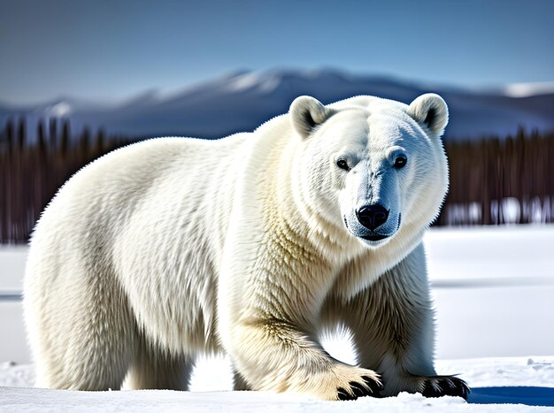 High quality UHD polar bear in arctic