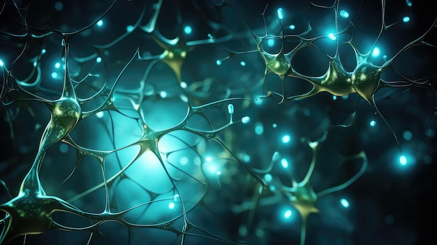 High Res Neuron Cells with Glowing Neural Links