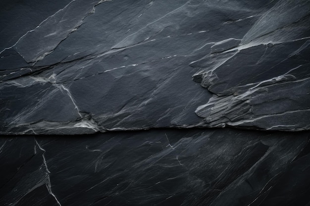 High resolution background pattern of natural black slate stone viewed from above with available cop