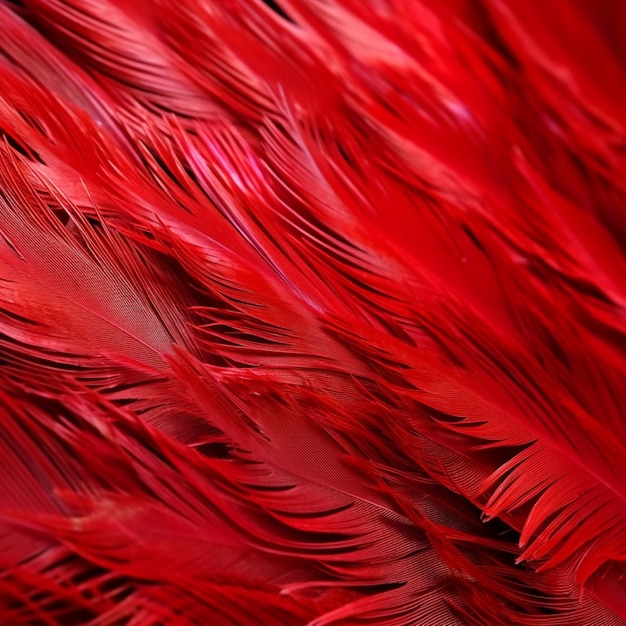 High resolution image of bird feather red peacock Ai generated art