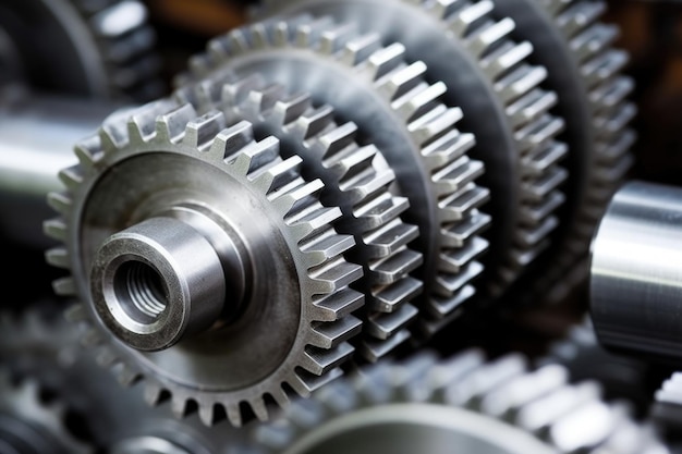 High resolution image of metal lathe gears