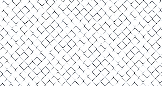 Photo high resolution isolated chainlink or wire net or wiremesh fence on a white background