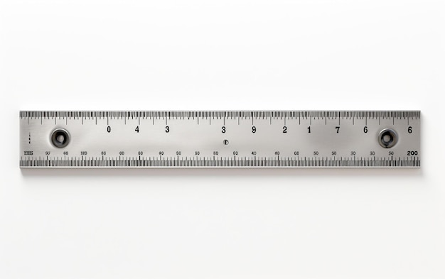 High Resolution Steel Ruler Imagery op een witte achtergrond